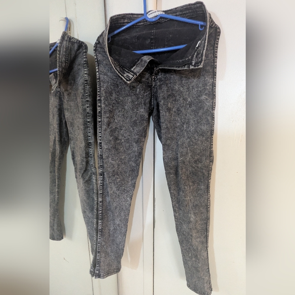American Apparel Black Acid Wash Jeans